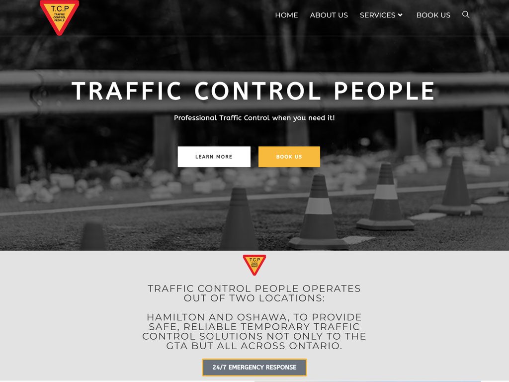 A traffic control services website built by Voihost